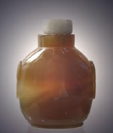 Banded Agate Antique Chinese Snuff Bottle Reverse