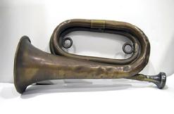WWI US 1152 'Trench' Bugle - J.W. York and Sons 1918 - Side View