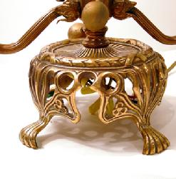 Art Nouveau Brass Lamp - 1910 - Lamp Base View 2