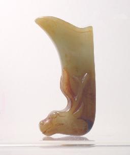 Brownish Chinese Jade Rhyton Cup Side View