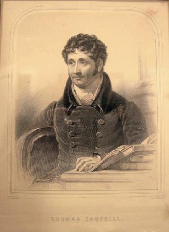 Poet Thomas Campbell Stipple Engraving