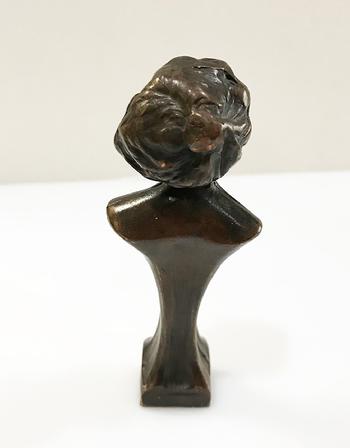 19th c. Art Nouveau Bronze Clad Figural Seal - Bust of a Woman - Reverse View