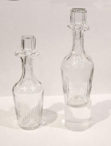 French Art Nouveau Figural Silverplated Cruet Set with Hand-Blown Matching Bottles - Hand-Blown Matched Bottles