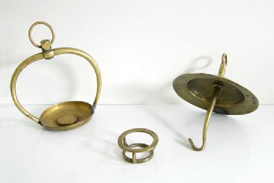 Antique/Vintage Japanese Brass Buddhist Hanging Candle Holder (Votive Lamp)- 3 Pieces