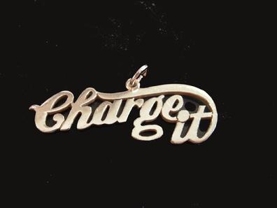 14K YG Vintage 'Charge It' Pendant