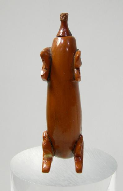 Antique Chinese Snuff Bottle - Sitting Eggplant - China - View of Front