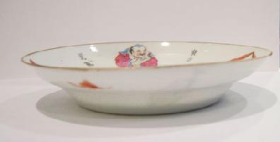 Antique Chinese Famille Rose Eggshell Dish - Daoguang - Side View