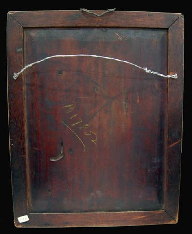 Antique Chinese Reverse Painting on Glass in Original Rosewood Frame/Hanger -1880-1900 - View of the Back