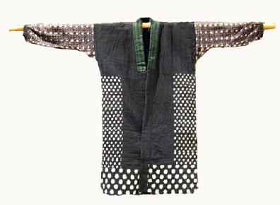 Antique Japanese Hand-sewn Kasuri Patched Cotton Jacket - Front View