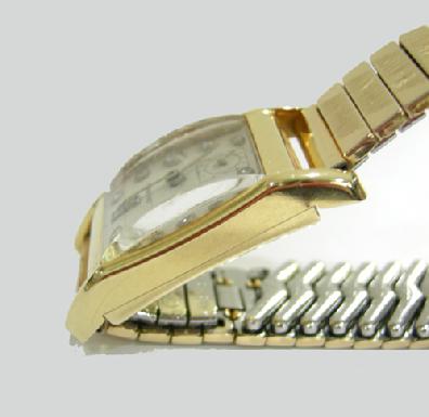 Vintage Men's 14K YG Diamond Dial Longines' Tank Watch - 1940's - Crystal View
