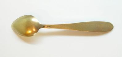 Vintage Russian 916 Gilt Silver and Enamel Spoon - Reverse View