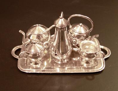 Miniature Sterling 10-Piece Teaset and Tray
