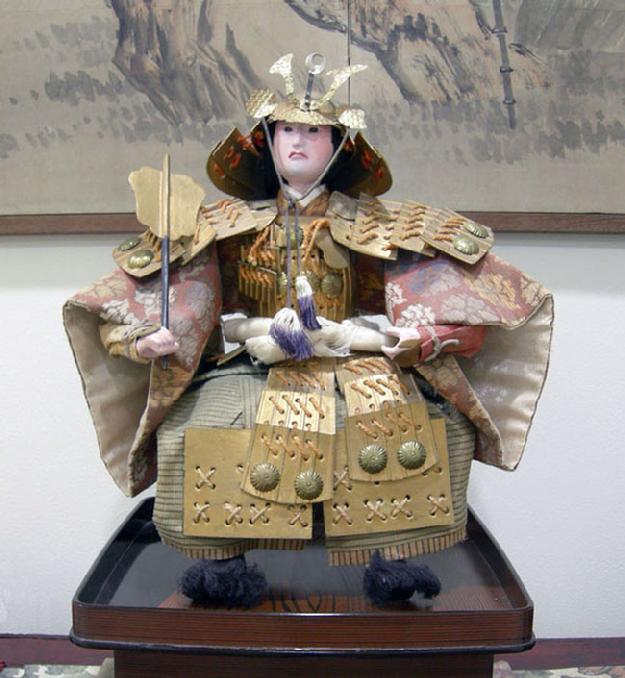 Large Antique Japanese Musha-e Ningyo (Warrior) Doll for the Boys' Day Festival - Minamoto no Yoshitune